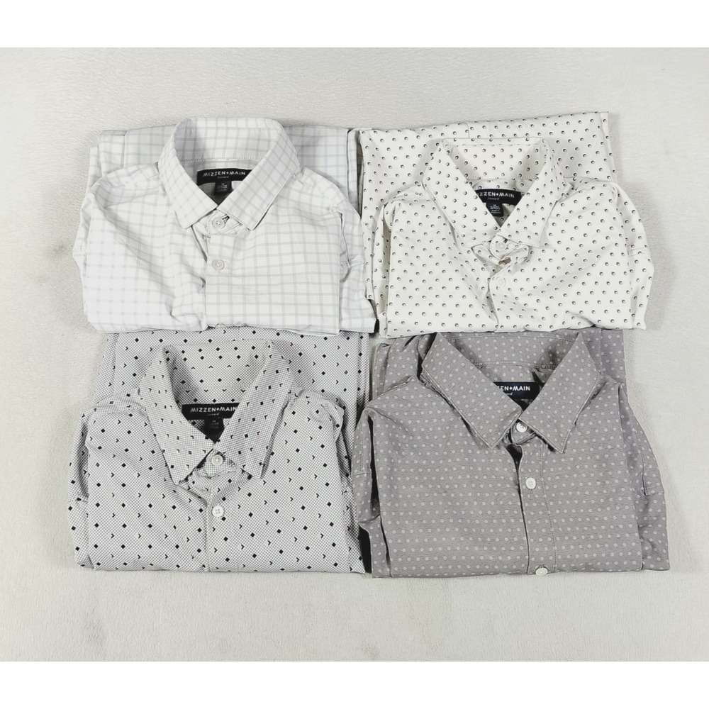 Mizzen+Main Shirt Mens Medium Lot Of 4 Multicolor Geometric Leeward Button Up